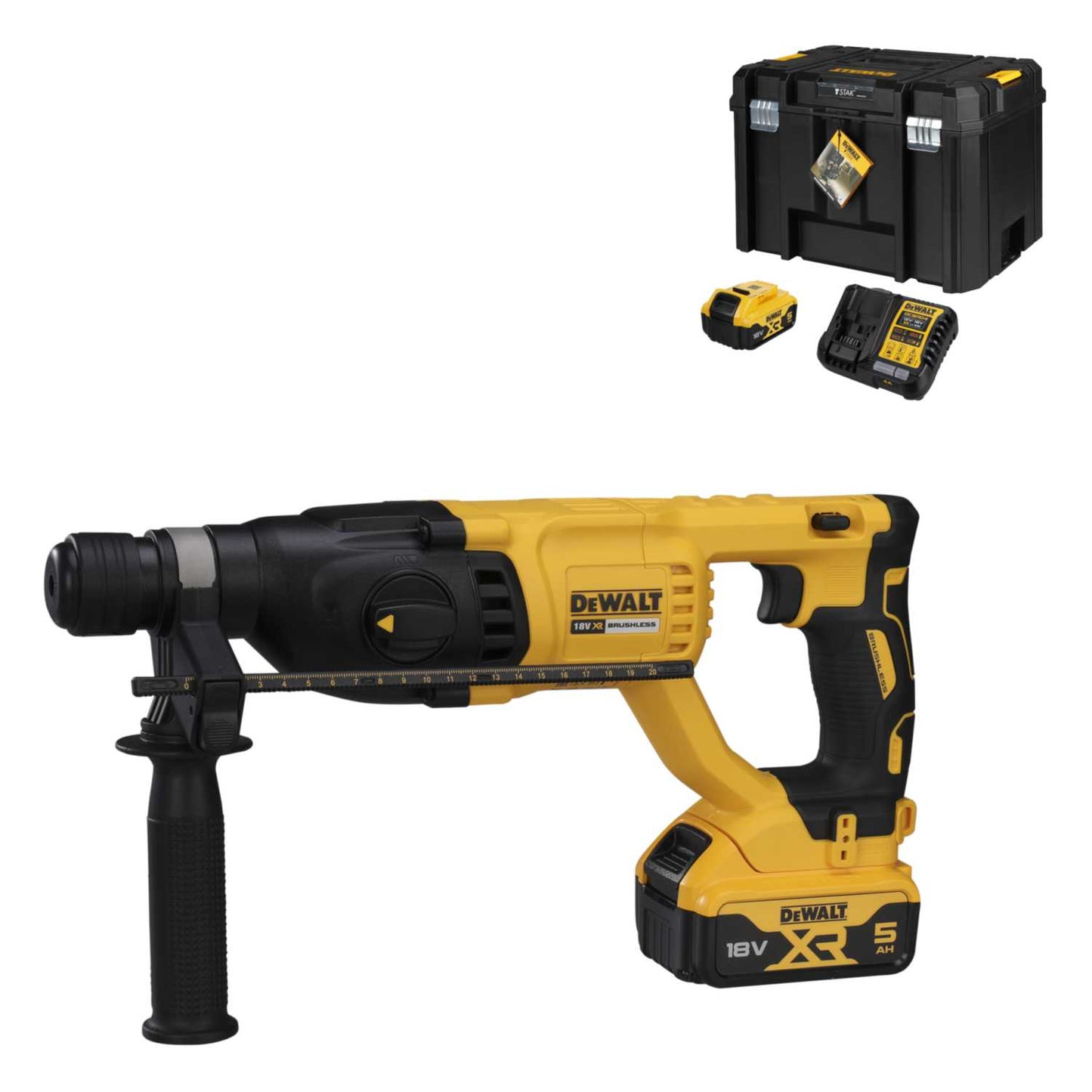 DeWALT DCH133P1-GB XR 18V SDS+ Hammer Drill with 2 x 5.0Ah Batteries