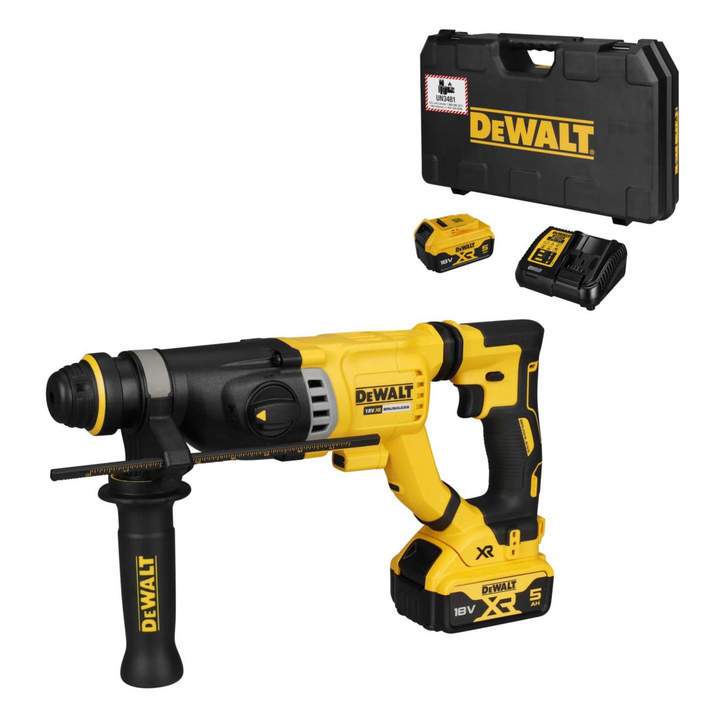 DeWALT DCH263P2-GB 18V 28mm SDS Hammer Drill with 2 x 5.0Ah Batteries