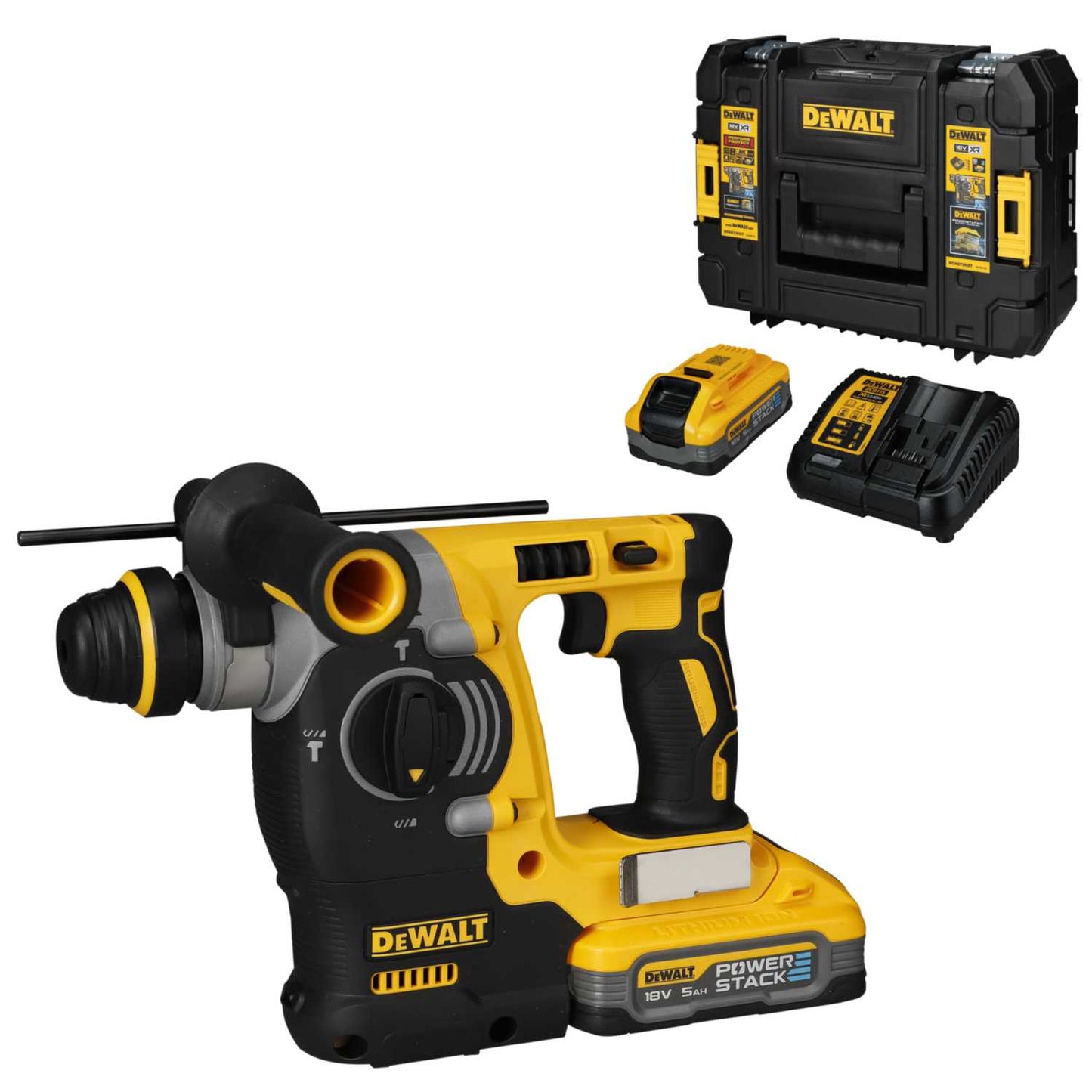 DeWALT DCH273H2T-GB 18V XR SDS+ Hammer Drill with 2 x 5.0Ah Powerstack Batteries