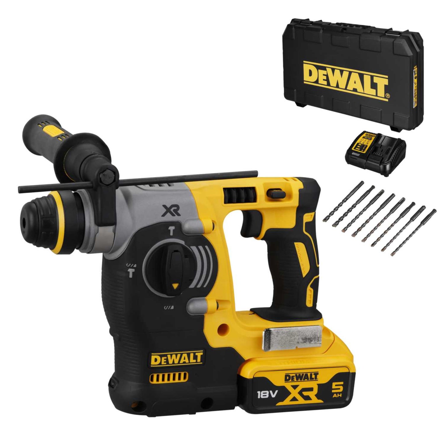 DeWALT DCH273P1-GB + DT60300-QZ 18V XR SDS+ Hammer Drill with Drill Set and Battery