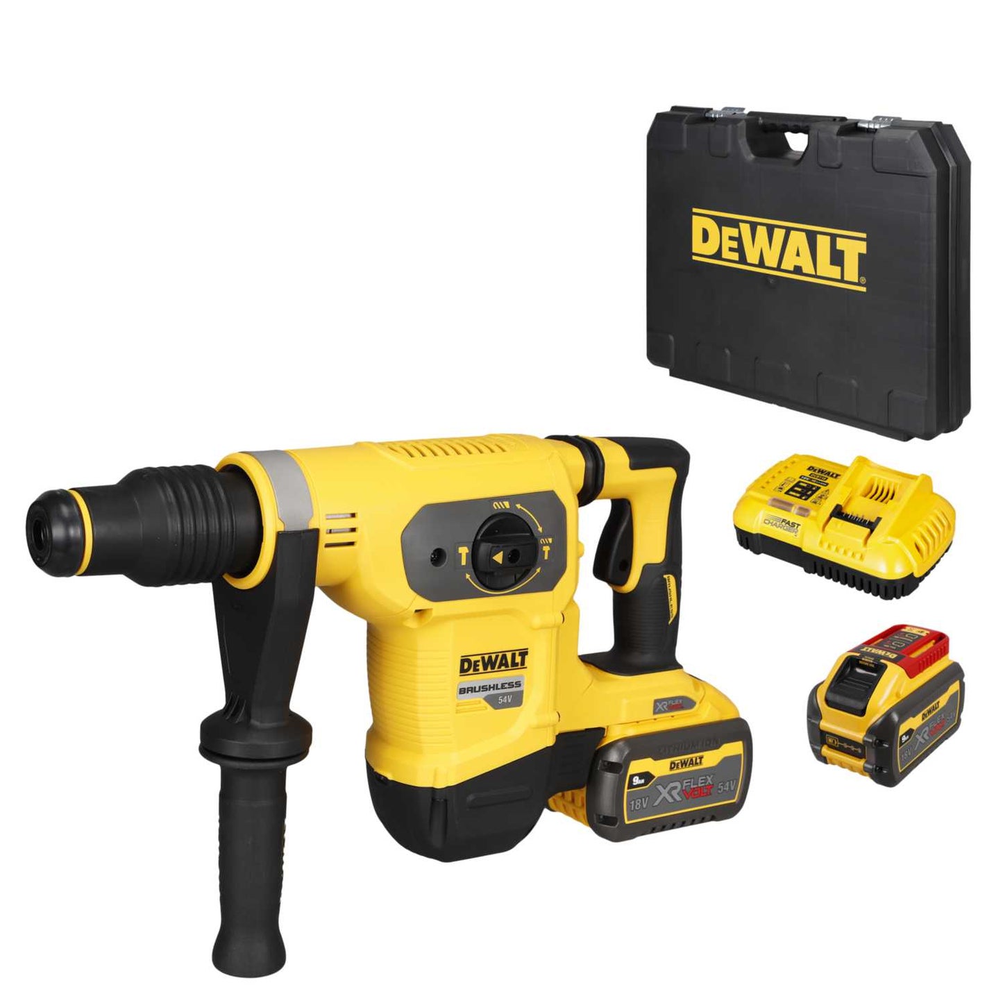 DeWALT DCH481X2-GB 54V XR Flexvolt SDS Max Hammer Drill with 2 x 9.0Ah Batteries