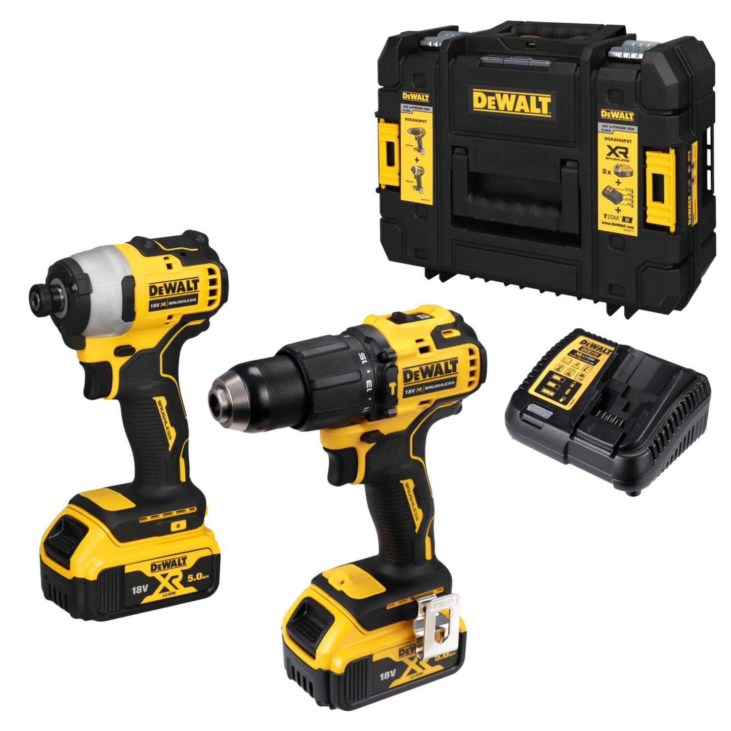 DeWALT DCK2062P2T-GB 18V XR Combi Drill and Impact Driver Kit