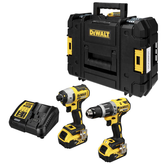 DeWALT DCK266P2T-GB 18V Hammer Drill and Impact Driver with 2 x 5.0Ah Batteries