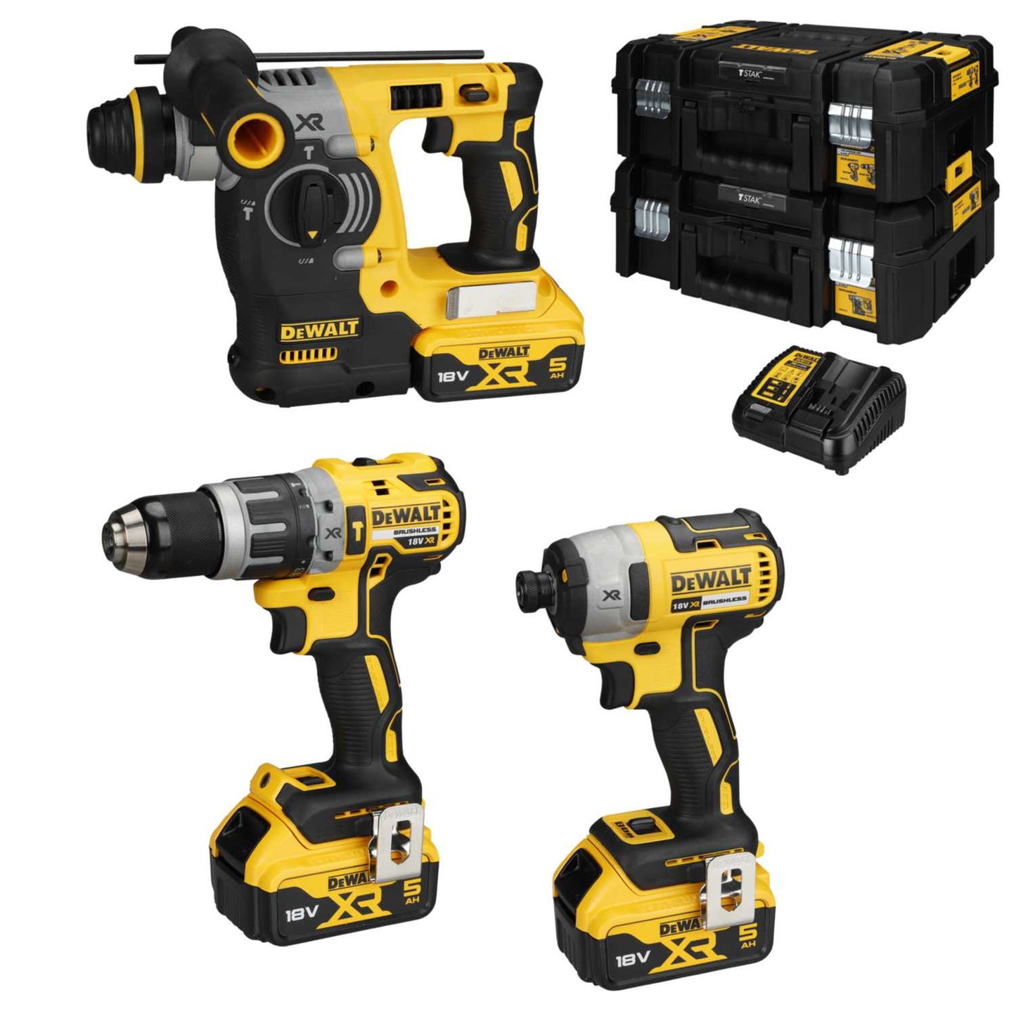 DeWALT DCK368P3T-GB 18V 3 Piece Kit with 3 x 5.0Ah Batteries