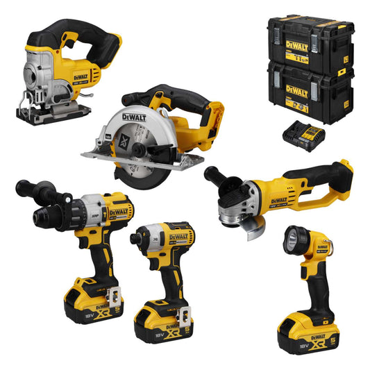 DeWALT DCK694P3-GB 18V XR Brushless 6 Piece Kit with 3 x 5.0Ah Batteries