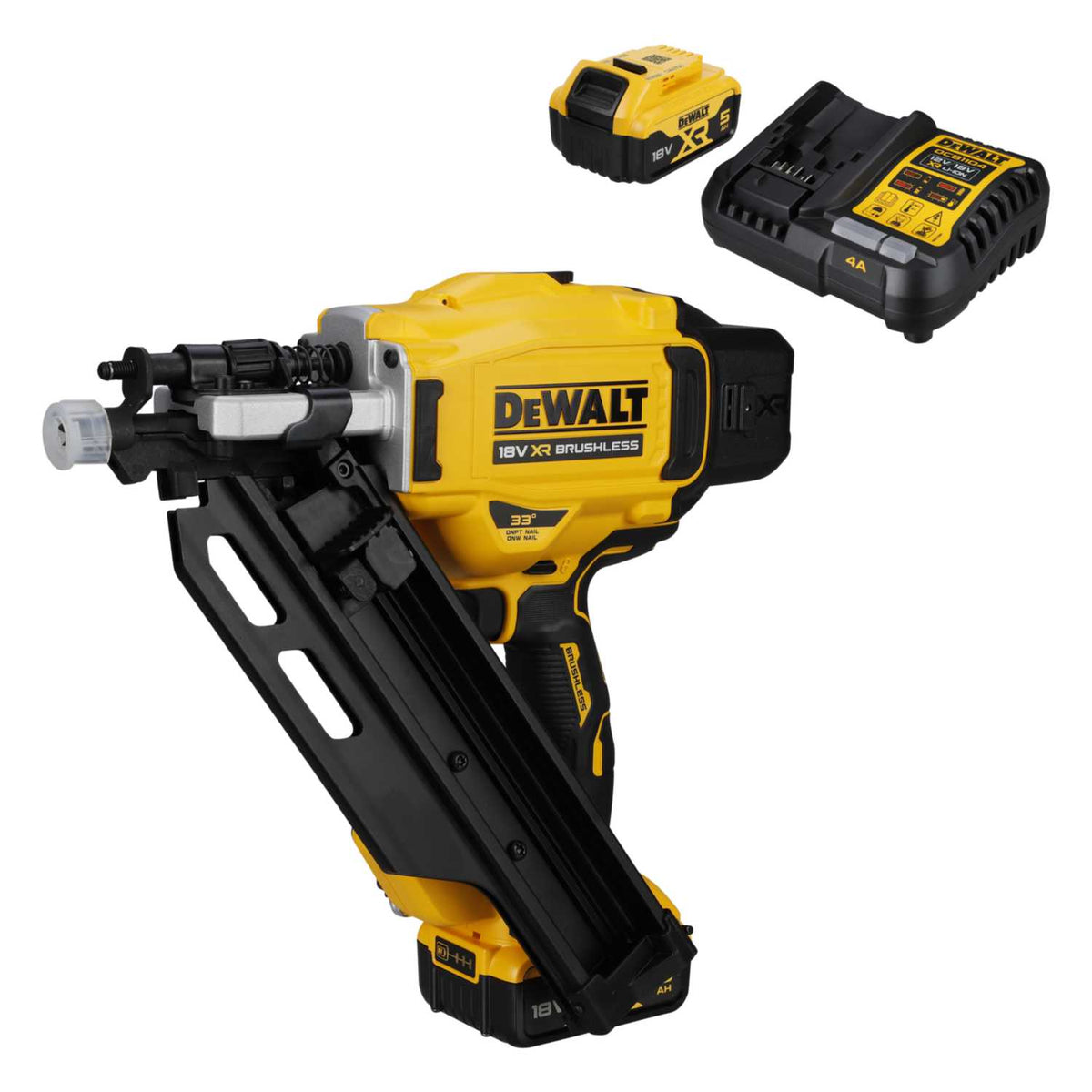 DeWALT DCN930P2-GB 18V XR Framing Nailer with 2 x 5.0Ah Batteries
