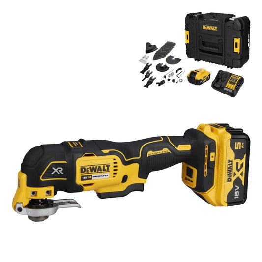 DeWALT DCS356P2-GB 18V XR 3 Speed Oscillating Multi Tool with 2 x 5.0Ah Batteries