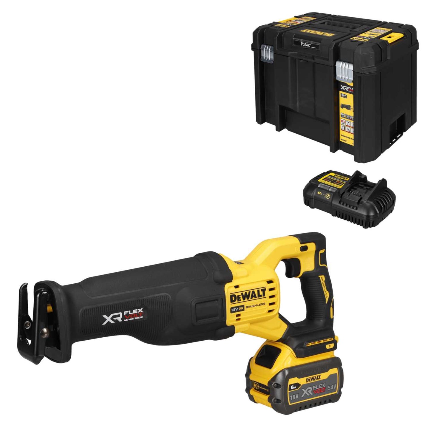 DeWALT DCS386T1-GB 18V XR Flexvolt Advantage Reciprocating Saw with 1 x 6.0Ah Battery