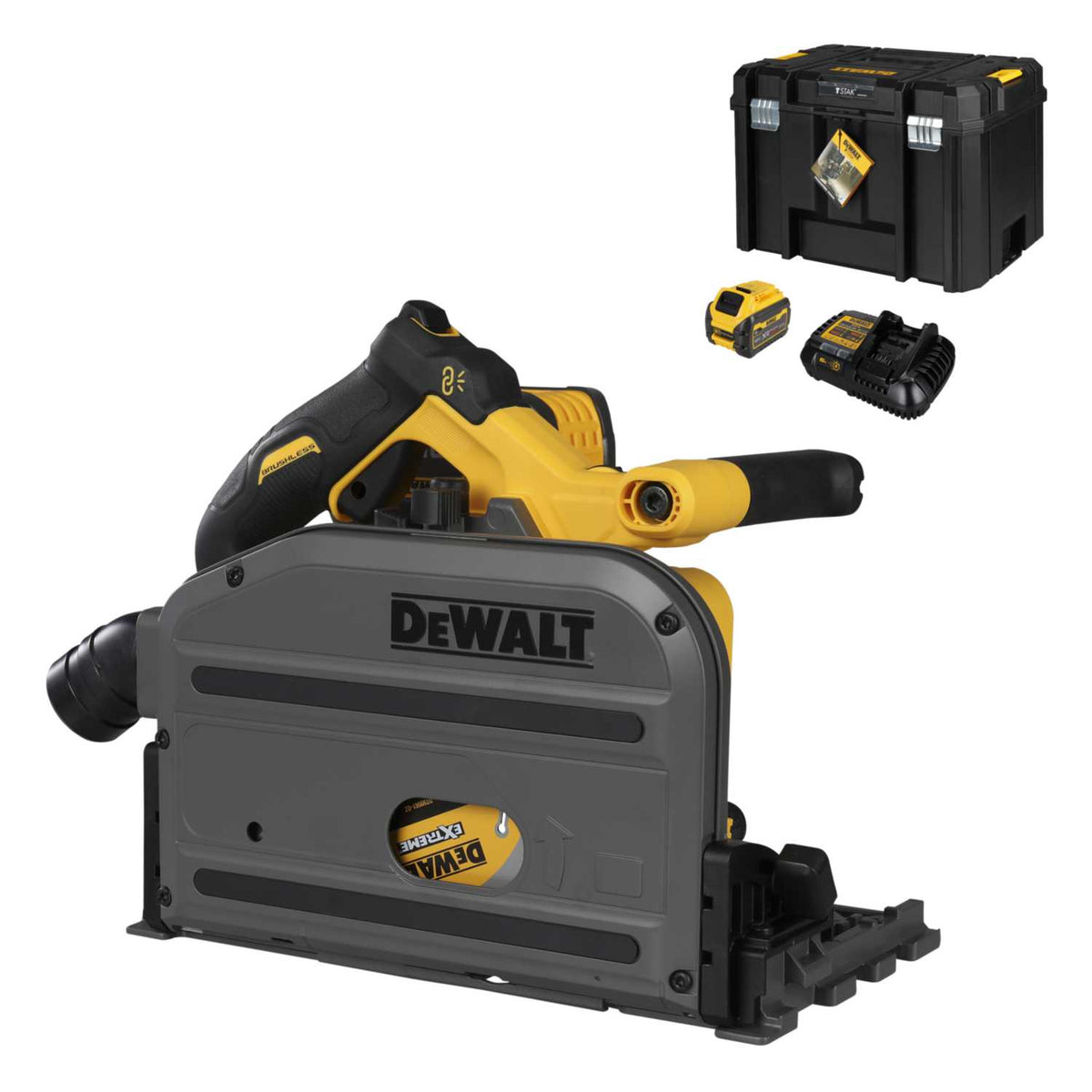 DeWALT DCS520T2-GB 54V Flexvolt 165mm Plunge Saw with 2 x 6.0Ah Batteries