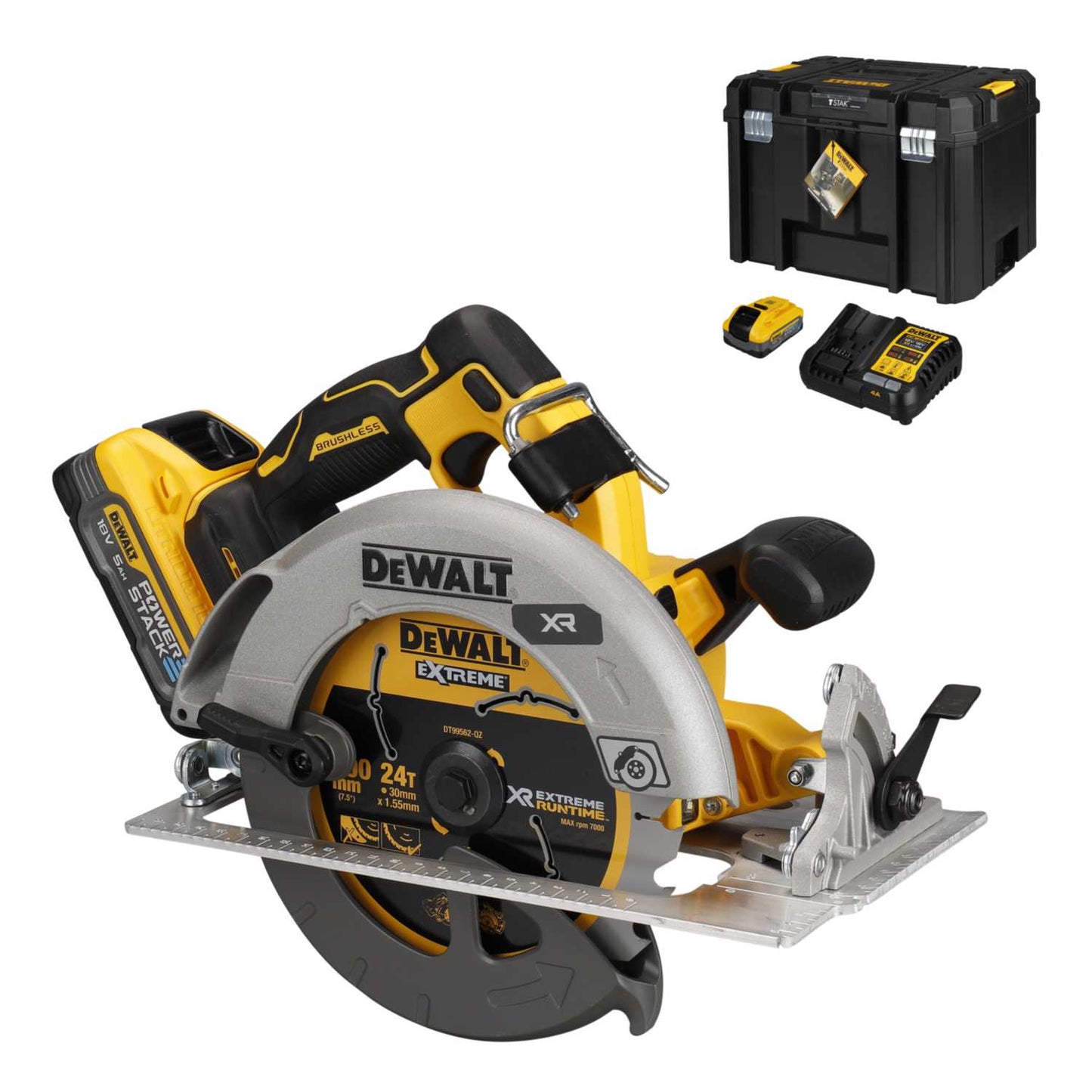 DeWALT DCS573H2T-GB 18V Circular Saw with 2 x 5.0Ah Powerstack Batteries