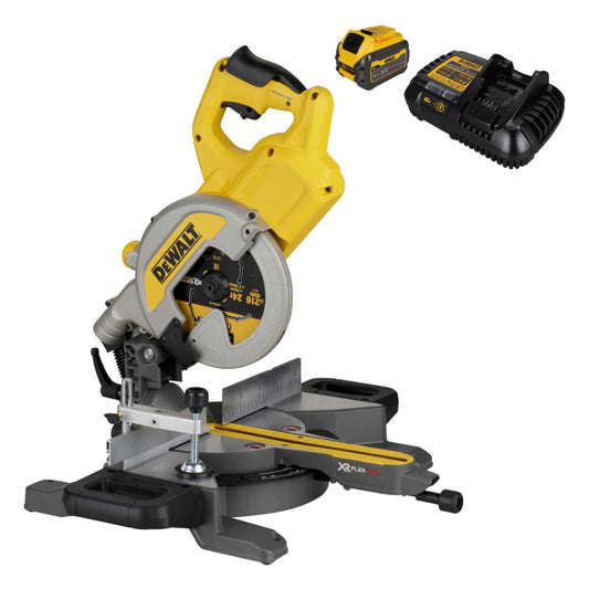 DeWALT DCS777T2-GB 54V XR Flexvolt 216mm Mitre Saw with 2 x 6.0Ah Batteries