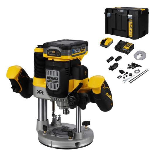 DeWALT DCW620H2-GB 18V XR ½" Plunge Router with 2 x 5.0Ah Batteries