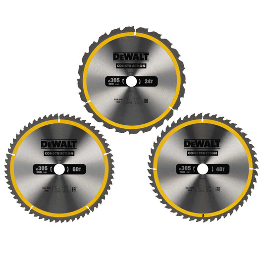 DeWALT DT1964-QZ 24/48/60T Circular Saw Blades 305mm (3 Pack)