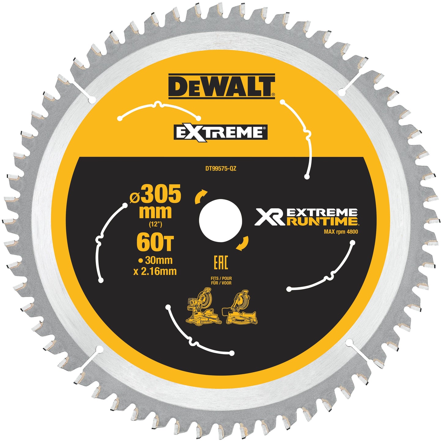 DeWALT DT99575-QZ 60T XR Circular Saw Blade 305mm