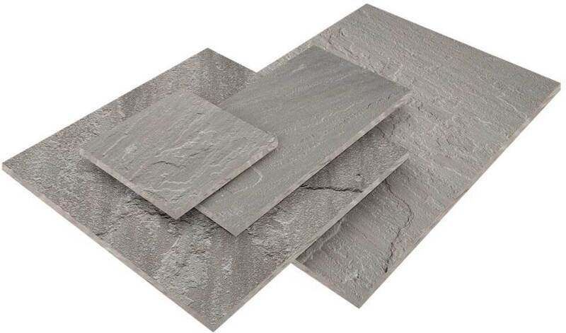 GLOBAL STONE FUSION SAWN EDGE SANDSTONE PAVING 900 x 600mm CASTLE GREY FCGSP609018