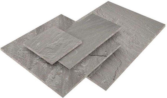 GLOBAL STONE FUSION SAWN EDGE SANDSTONE PAVING 900 x 600mm CASTLE GREY FCGSP609018