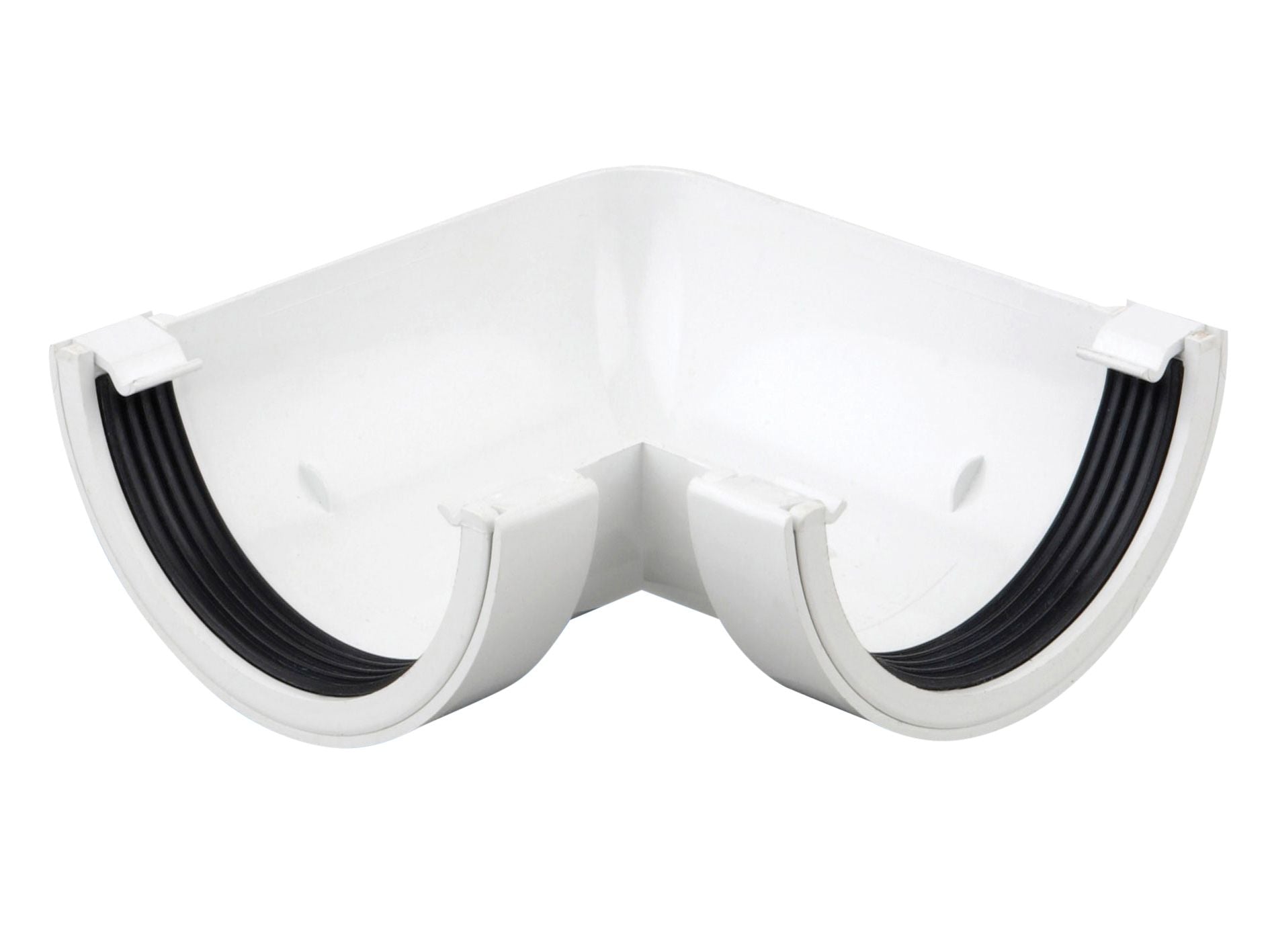 OSMA 0T003 ROUND PVCU GUTTER ANGLE 90deg 112mm 0T003W WHITE