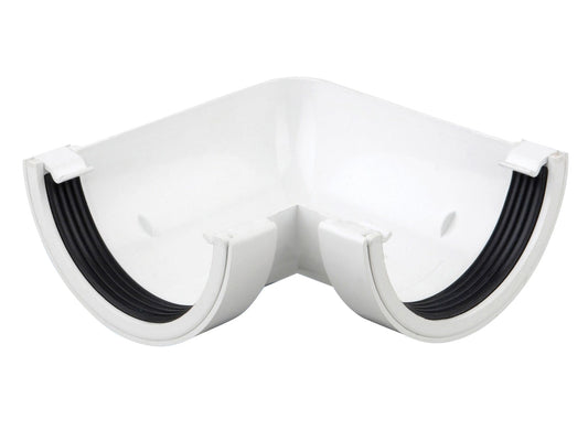 OSMA 0T003 ROUND PVCU GUTTER ANGLE 90deg 112mm 0T003W WHITE