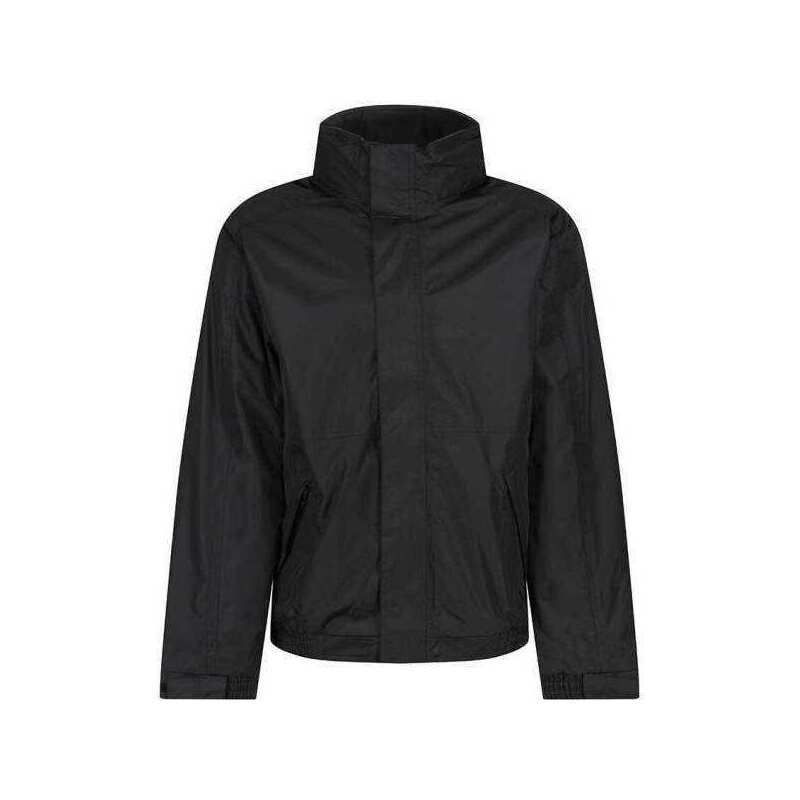 REGATTA TRW297 DOVER FLEECE-LINED BOMBER JACKET BLACK/ASH LARGE