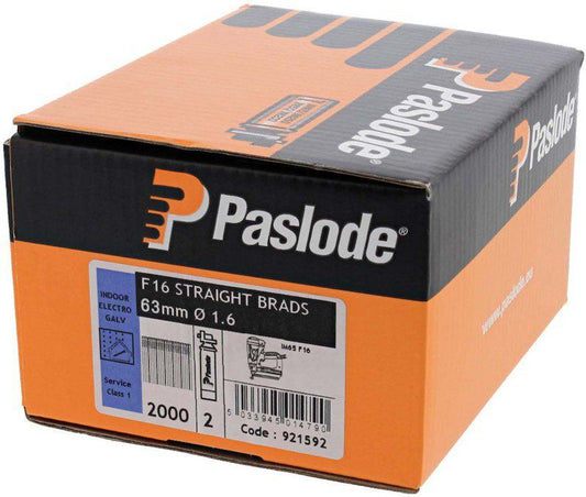 PASLODE GALV BRAD NAILS & 2 FUEL CELLS FOR IM65 F16 x 64mm (BOX 2000) 921592