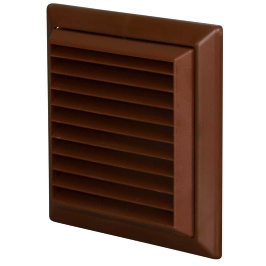 Domus Ventilation 100mm 4" Fixed Grille Brown