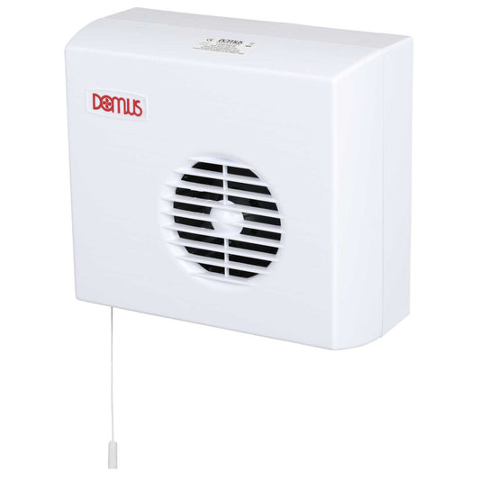 Domus Ventilation 100mm 4" Centrifugal Fan with Pullcord, Humidistat and Timer