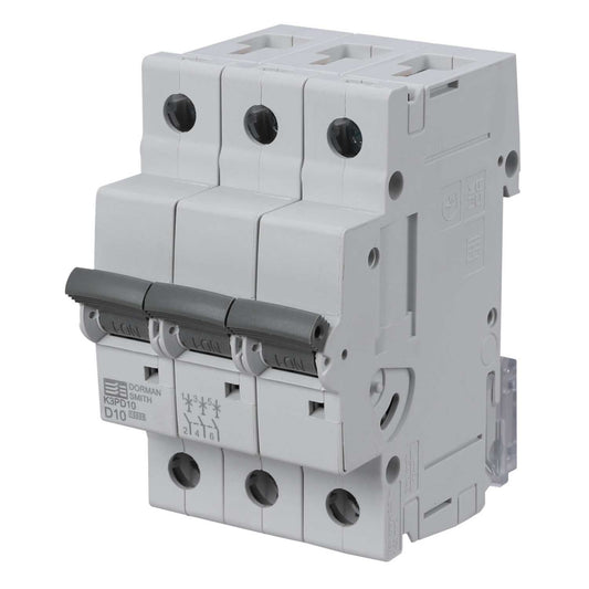Dorman Smith 10A Triple Pole 10kA D Curve MCB