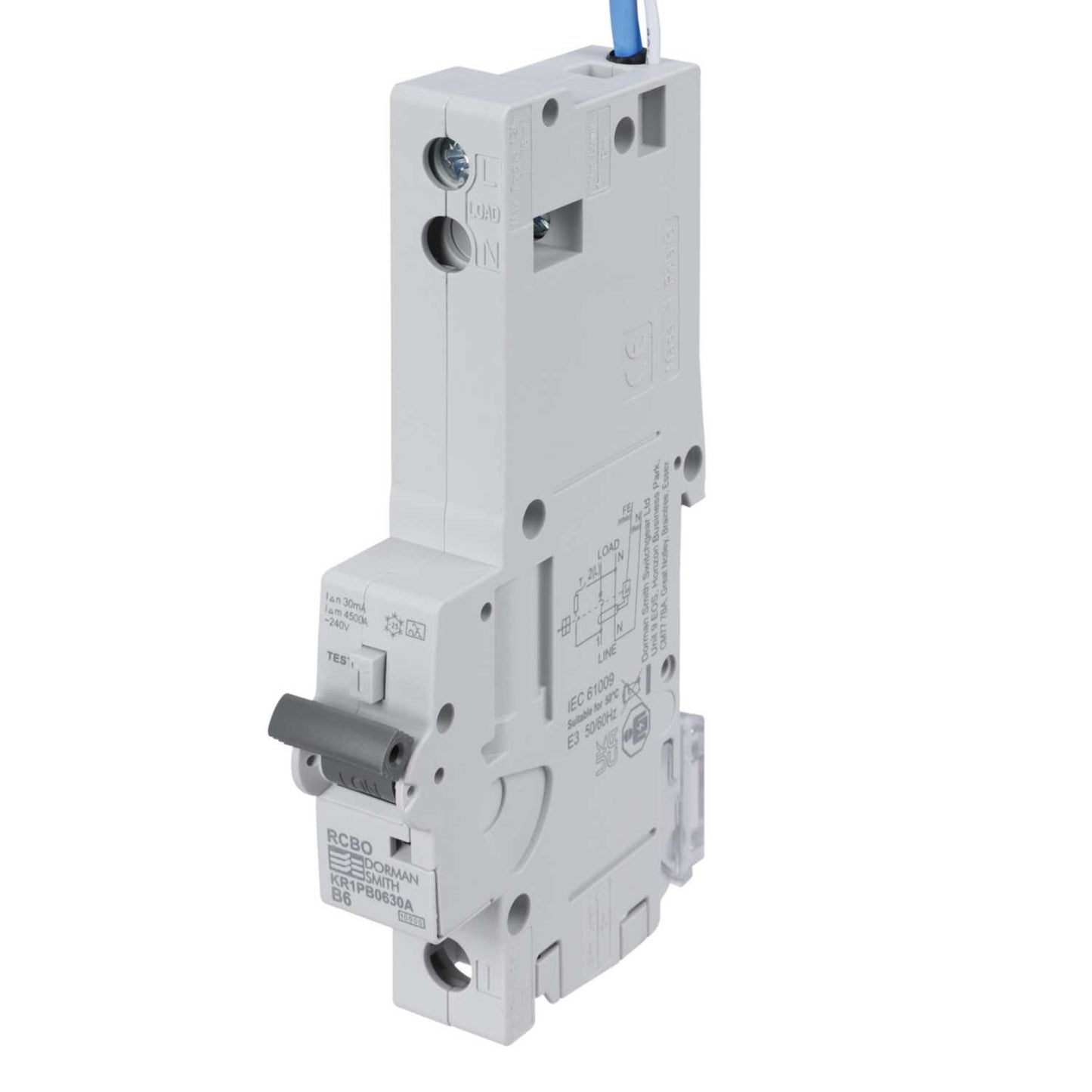 Dorman Smith Loadlimiter 6A Single Pole 1 Module B Curve 10kA 30mA Type A Rcbo
