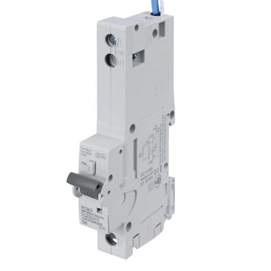 Dorman Smith Loadlimiter 6A Single Pole 1 Module B Curve 10kA 30mA Type A Rcbo