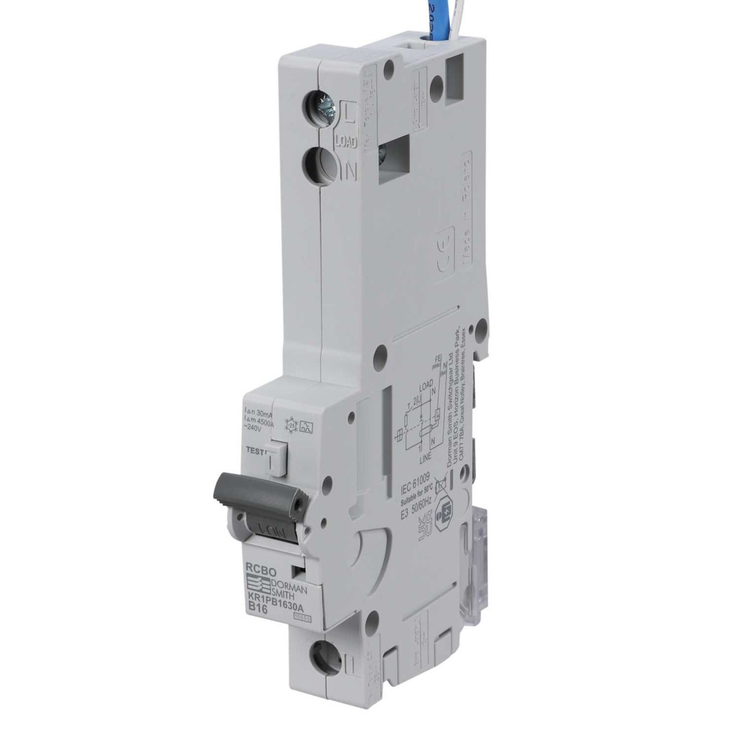 Dorman Smith Loadlimiter 16A Single Pole 1 Module B Curve 10kA 30mA Type A Rcbo