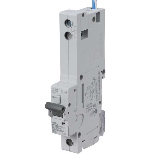 Dorman Smith Loadlimiter 20A Single Pole 1 Module B Curve 10kA 30mA Type A Rcbo