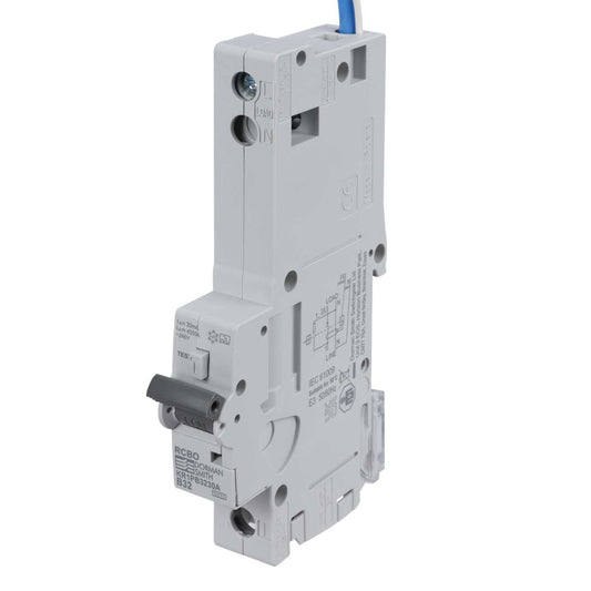 Dorman Smith Loadlimiter 32A Single Pole 1 Module B Curve 10kA 30mA Type A Rcbo