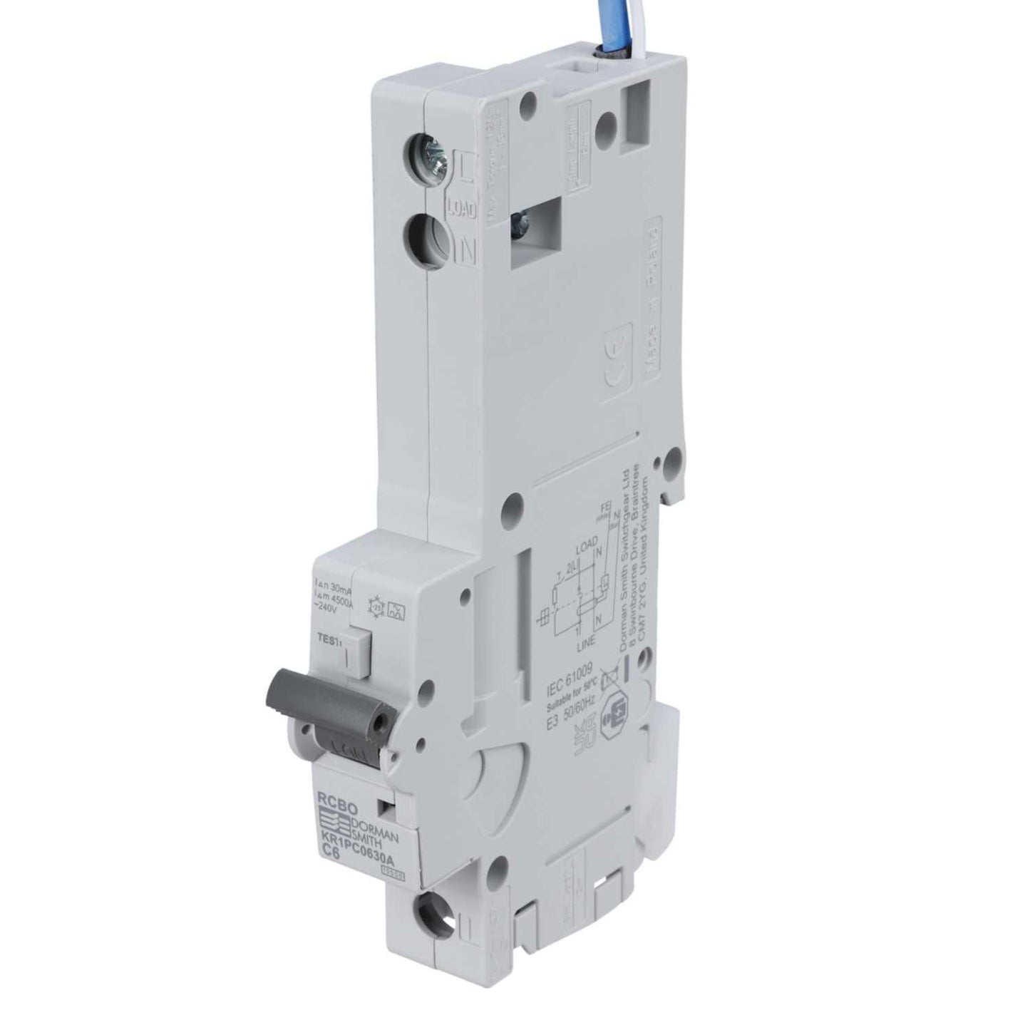 Dorman Smith Loadlimiter 6A Single Pole 1 Module C Curve 10kA 30mA Type A Rcbo