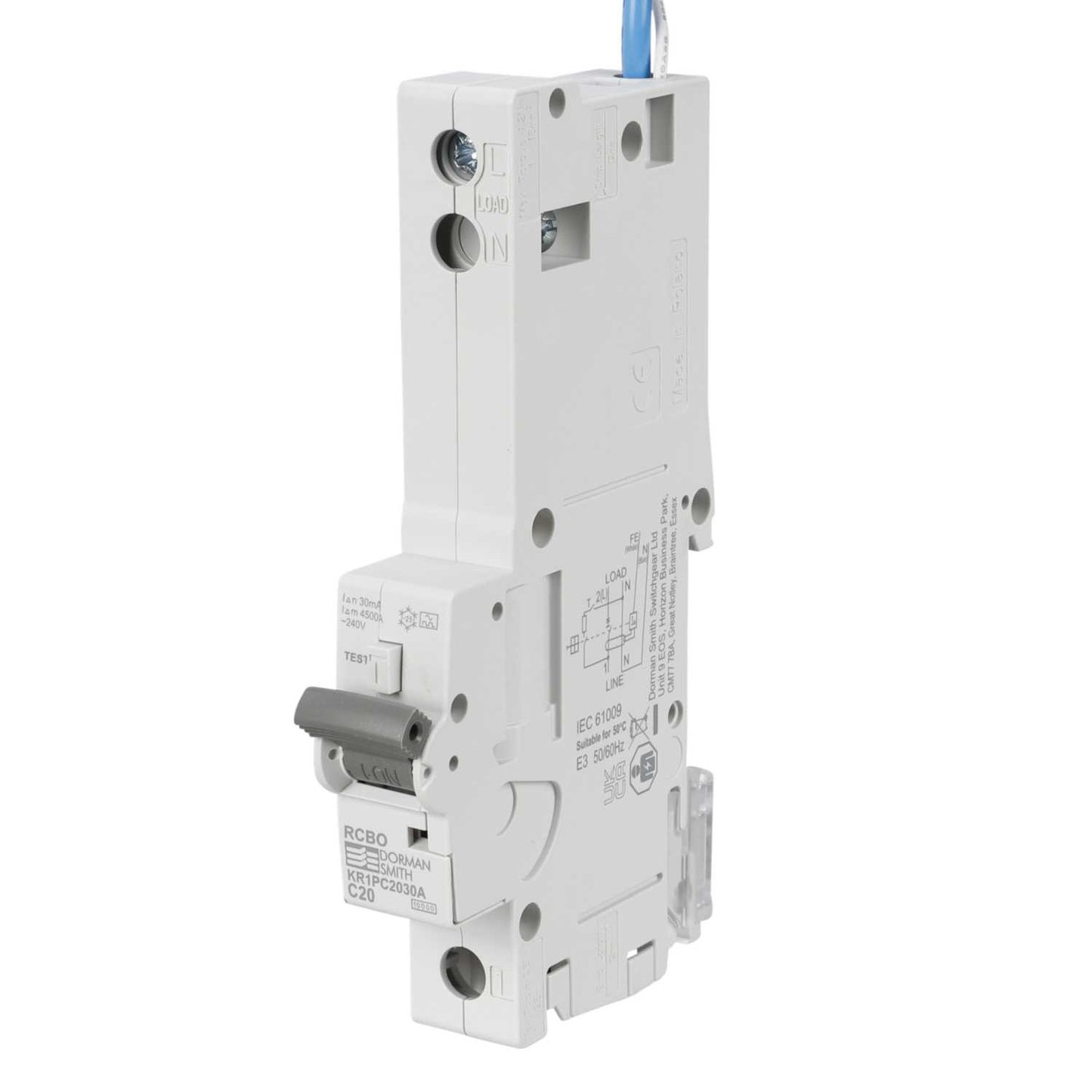 Dorman Smith Loadlimiter 20A Single Pole 1 Module C Curve 10kA 30mA Type A Rcbo
