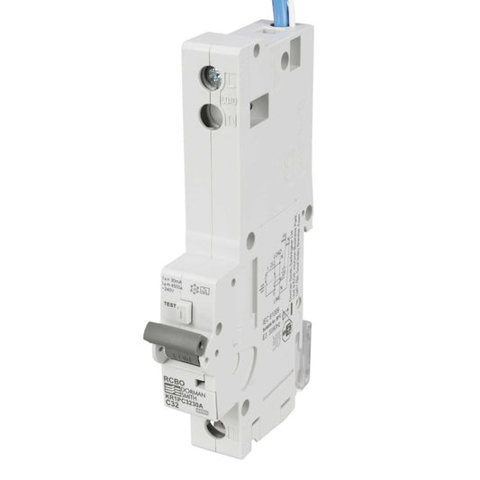 Dorman Smith Loadlimiter 32A Single Pole 1 Module C Curve 10kA 30mA Type A Rcbo
