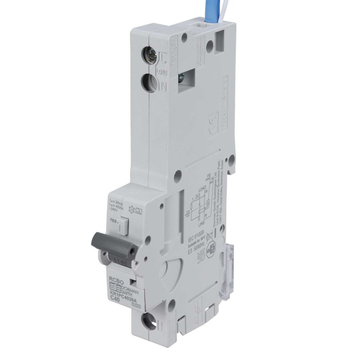 Dorman Smith Loadlimiter 40A Single Pole 1 Module C Curve 10kA 30mA Type A Rcbo