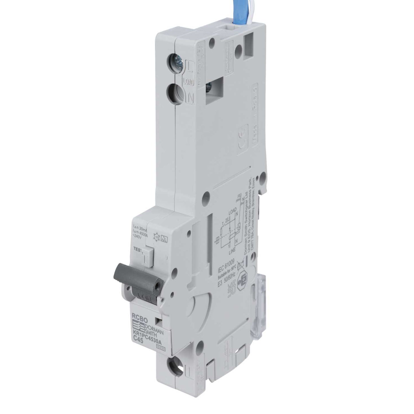 Dorman Smith Loadlimiter 45A Single Pole 1 Module C Curve 10kA 30mA Type A Rcbo