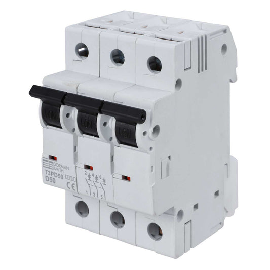 Dorman Smith 50A Triple Pole 6kA / 10kA Type D MCB