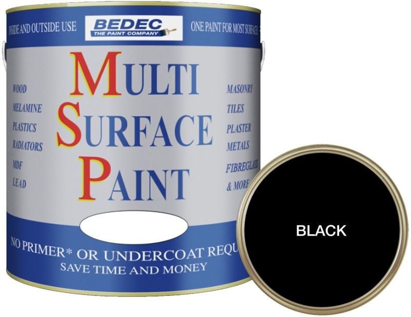 BEDEC SOFT GLOSS MULTI SURFACE PAINT 2.5l BLACK BEDE2KA0003/70