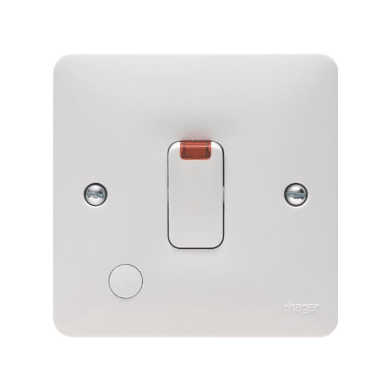 HAGER WMDP84FON 20A DP SWITCH FLEX OUTLET NEON