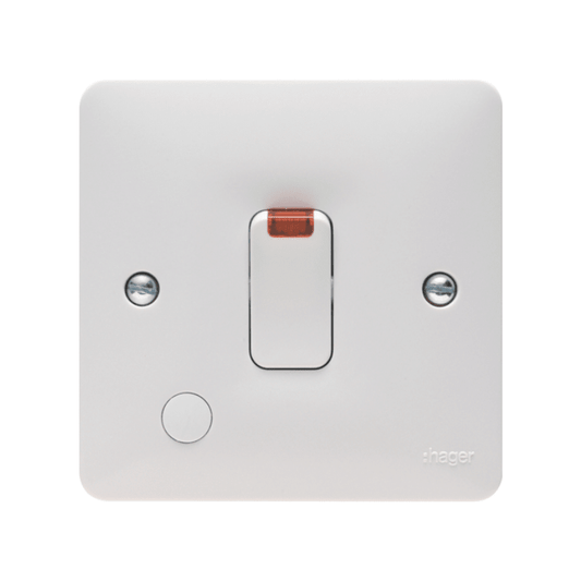 HAGER WMDP84FON 20A DP SWITCH FLEX OUTLET NEON