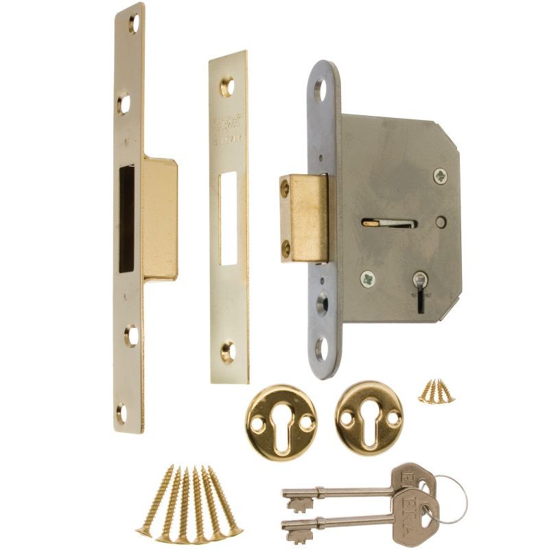 ERA 5 LEVER VISCOUNT DEADLOCK 75mm BRASS VISI PACK 301-32A