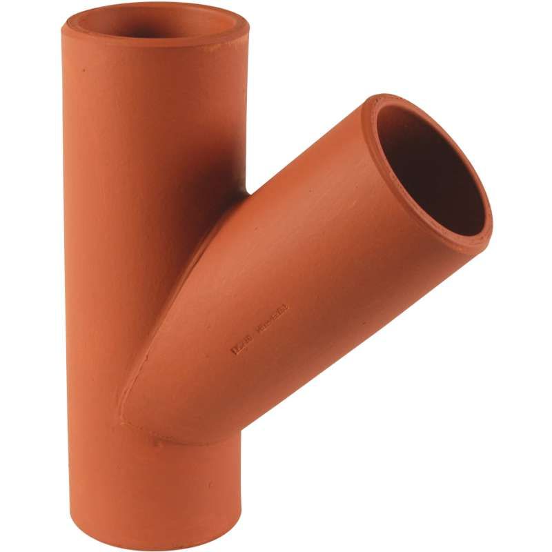 CANOVA CLAY PLAIN ENDED OBL JUNCTION 45deg 100 x 100mm SJ1/1