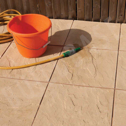 BRADSTONE PEAK RIVEN (UTILITY) PAVING 450 x 450 x 32mm BUFF 03636