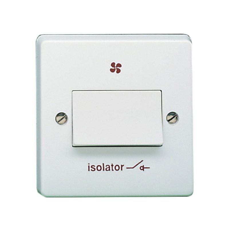 CRABTREE 4017/1 3-POLE ISOLATOR SWITCH 6a PRINTED 'ISOLATOR & FAN SYMBOL'