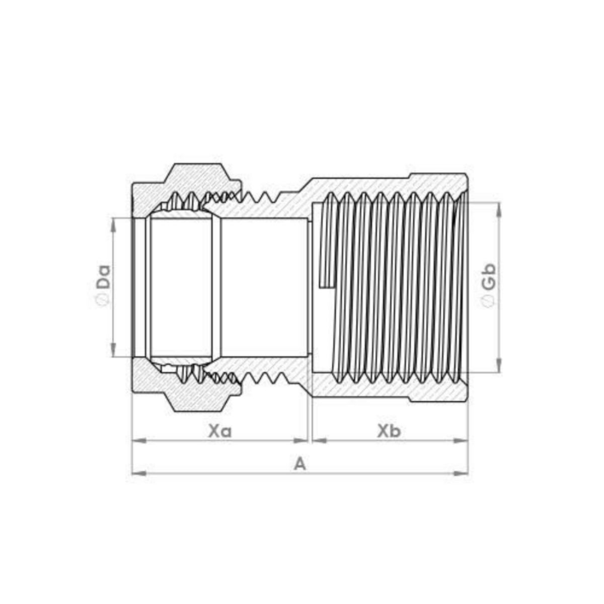 FLOWFLEX COMPRESSION FEMALE IRON COUPLING 15mm x 1/2" OP903.12