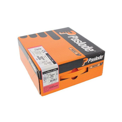 PASLODE HD GALV UNILOCK NAILS & 2 FUEL CELLS FOR IM350 90 x 3.1mm (BOX 2200) 141236