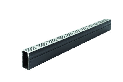 ACO THRESHOLD A15 DRAIN 1000 x 61 x 100mm SILVER ALUMINIUM GRATING 19000