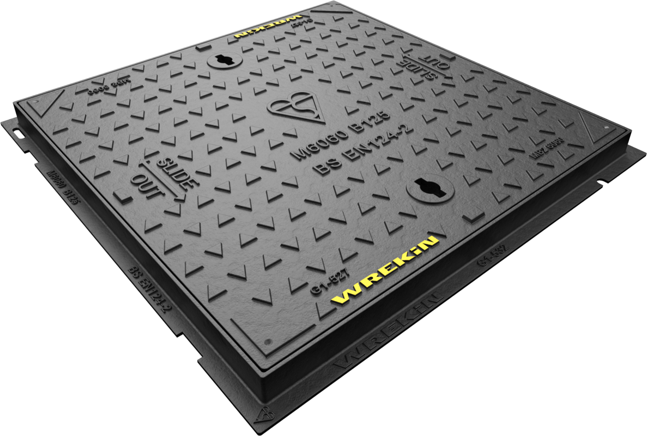 WREKIN (A83) 600 x 600 x 40mm D/IRON SOLID TOP COVER & FRAME B125 SAFESEAL RANGE DMS1B2/6060/K