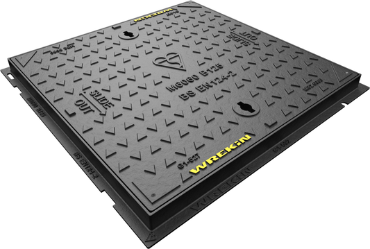 WREKIN (A83) 600 x 600 x 40mm D/IRON SOLID TOP COVER & FRAME B125 SAFESEAL RANGE DMS1B2/6060/K